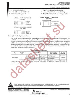 UA79M05CKTPR datasheet  